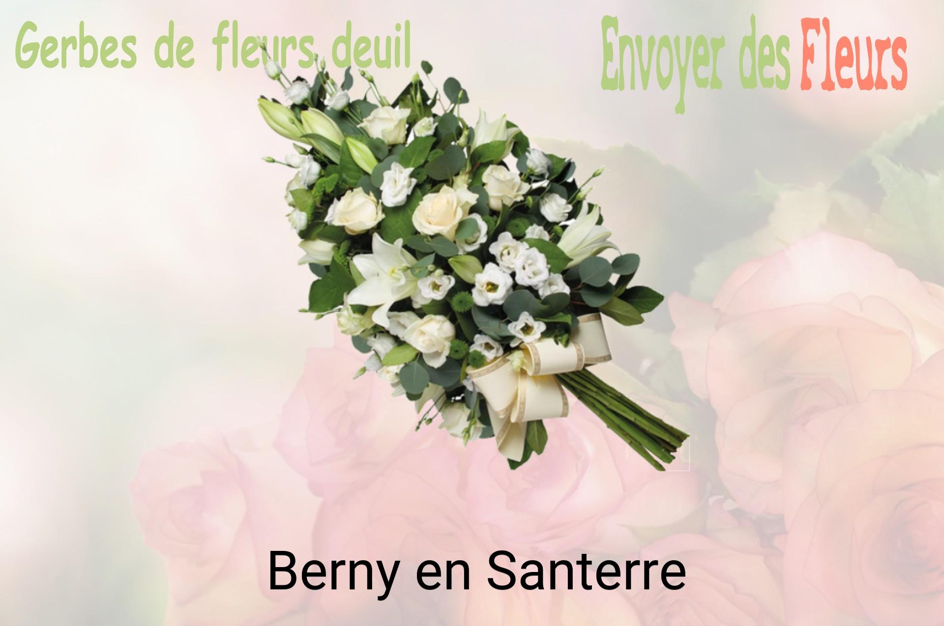 Gerbe de fleurs de deuil livrée à Berny-en-Santerre